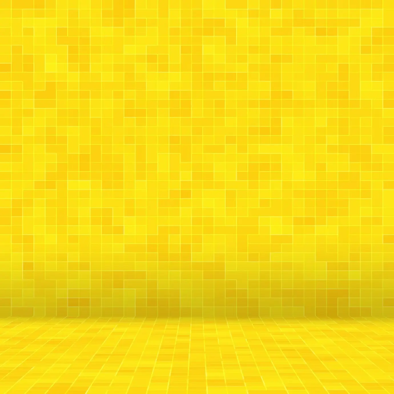 Detail einer gelb-goldenen Mosaiktextur, abstraktes Keramikmosaik, verziertes Gebäude, abstraktes nahtloses Must...